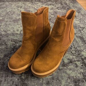 Soda Tan Suede Ankle Booties